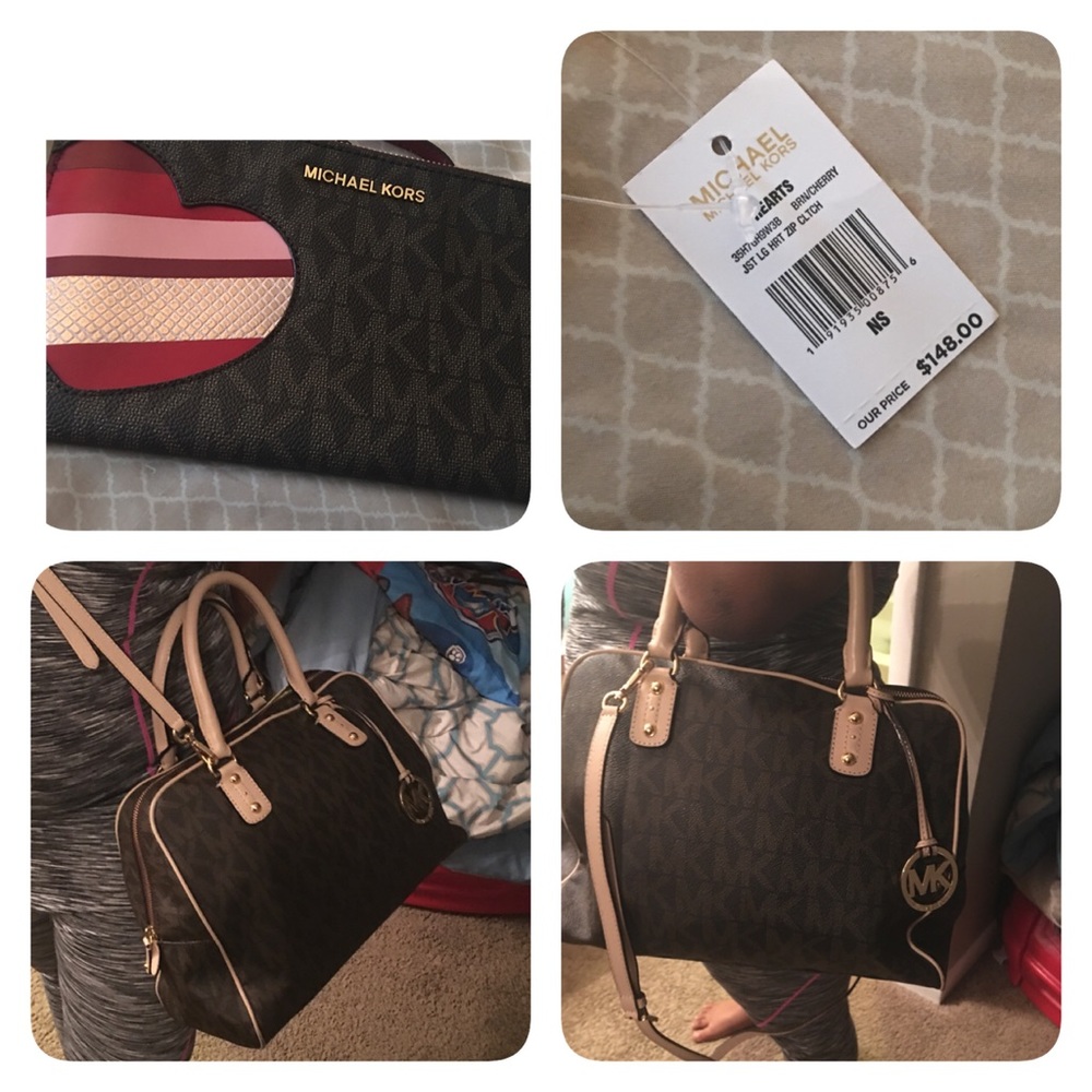 Michael Kors handbag and heart edition clutch